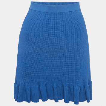 Sandro Blue Knit Mini Skirt M