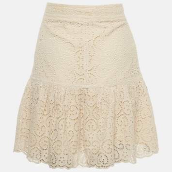 Loewe X Paula's Ibiza Denim Trim Printed Crepe Wrap Skirt M