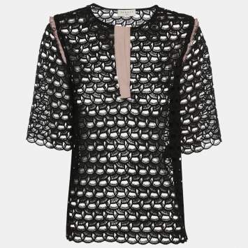 مملوكة مسبقًا سندرو توب شفاف باللون الأسود مقاس صغير