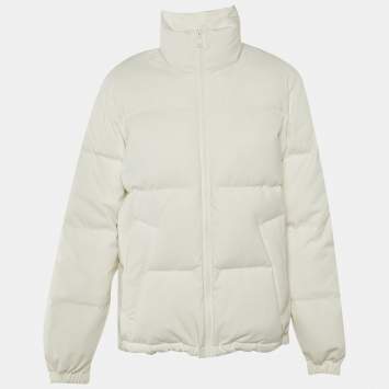Pre Owned Sandro White Synthetic Puffer Jacket S