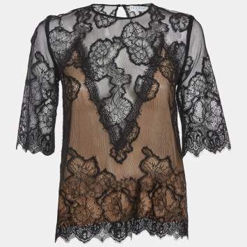 مملوكة مسبقًا Sandro Black Lace Top S