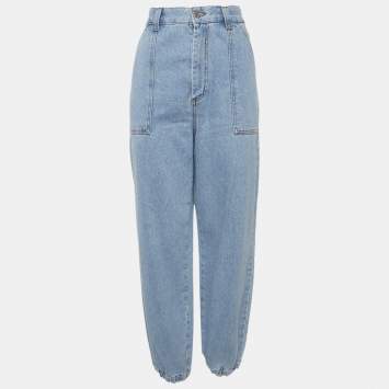 Pre Owned Sandro Blue Denim Cuffed Hem Jeans XL/Wait 33"