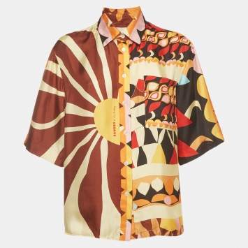 Pre Owned Sandro x Louis Barthélemy Multicolor Abena Print Silk Shirt M