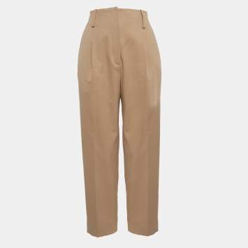 Pre Owned Sandro Brown Wool Blend High-Waist Trousers S