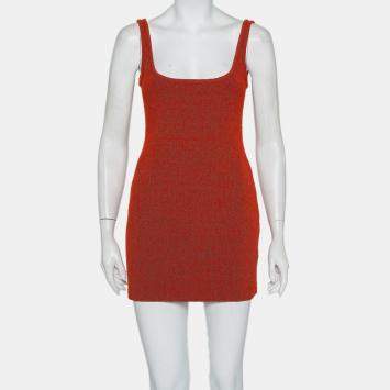 Pre Owned Season 6 Yeezy Red Knit Akira Tank Mini Dress L