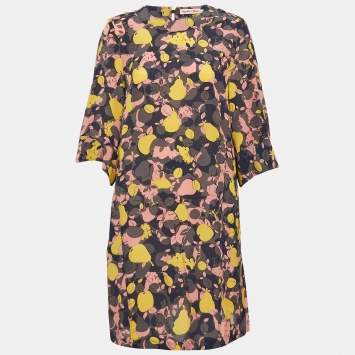 Pre Owned See by Chloe Multicolor Fruit Print Silk Mini Dress S