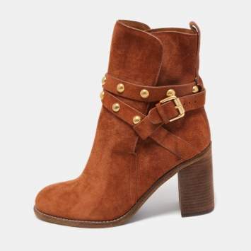 Pre Owned See by Chloe Suede Lyna Buckle Boots Size 40