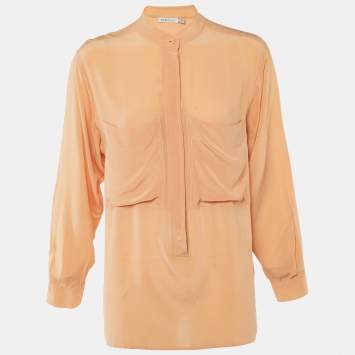Pre Owned See by Chloe Light Coral Silk Button Front Blouse S