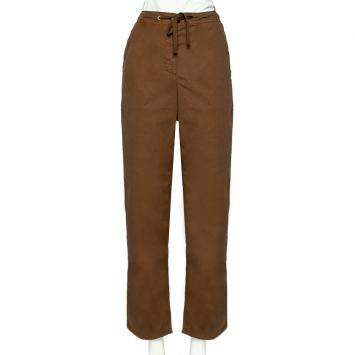 Pre Owned See By Chloe Brown Cotton High Waisted Cargo Pants M