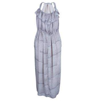 Pre Owned See by Chloe Ruffle Printed Washed Satin Dress S