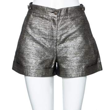 Pre Owned See By Chloe Metallic Cotton Shorts S