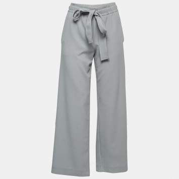 Pre Owned See by Chloe Light Blue Crepe Elastic-Waist Pants S