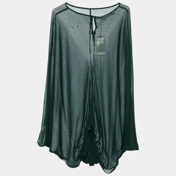 Pre Owned See by Chloe Dark Green Silk Oversized Top M