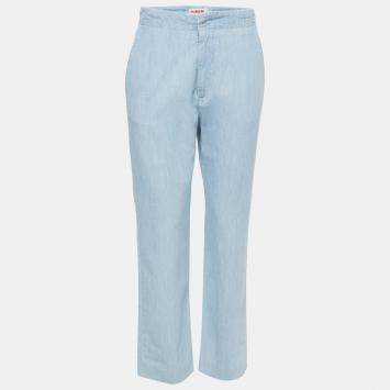 Pre Owned See by Chloe Light Blue Cotton Trousers M