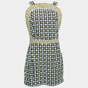 Pre Owned See by Chloe Black All-Over Print Cotton Sleeveless Mini Dress M
