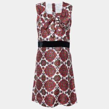 Pre Owned See by Chloe Multicolor Medallion Print Silk Sleeveless Dress M
