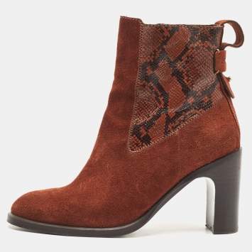 Pre Owned See by Chloe Brown Suede  Annylee Ankle Boots Size 39