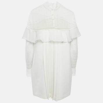 مملوكة مسبقًا Self-Portrait Lace Trim Jersey Short DressM