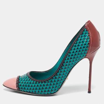 Pre Owned Sergio Rossi Multicolor Leather and Patent Leather Pumps Size 41
