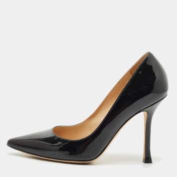 Sergio Rossi Black  Patent Leather Pointed Toe Pumps Size 34