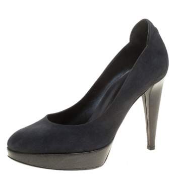 Sergio Rossi Grey Suede Platform Pumps Size 37