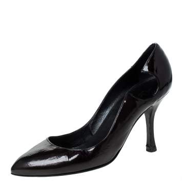 Pre Owned Sergio Rossi Black Patent Leather Marissa Pumps Size 39
