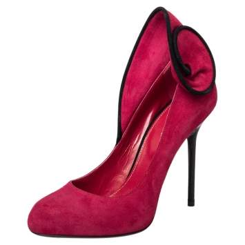 Pre Owned Sergio Rossi Pink Suede Swirl Pumps Size 38