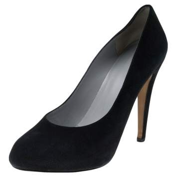 Pre Owned Sergio Rossi Black Suede Pumps Size 40.5
