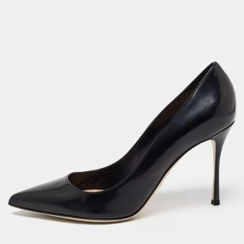 Pre Owned Sergio Rossi Black Patent Leather Pointed Toe Pumps Size 40
