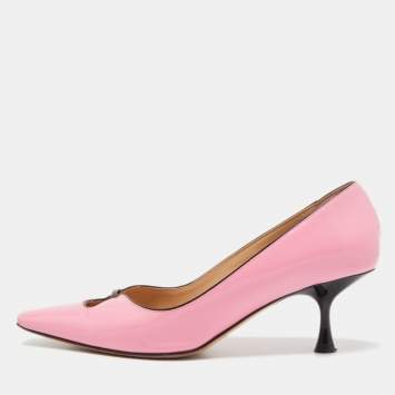 مملوكة مسبقًا Sergio Rossi Pink Patent Leather Square Toe Pumps Size 36