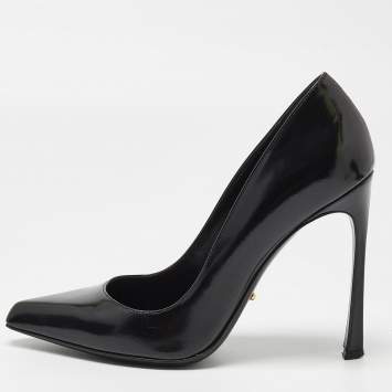 Pre Owned Sergio Rossi Black Leather Pointed Toe Pumps Size 37
