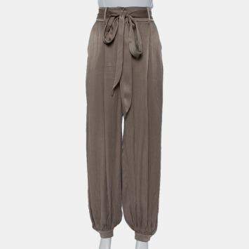 مملوكة مسبقًا Shona Joy Olive Green Textured belted Elton Joggers M