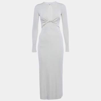 Pre Owned Significant Other Cream Knit Cut Out Monza Maxi Dress S