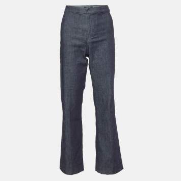 Pre Owned S'Max Mara Blue Denim Wide Leg Jeans L Waist 31"