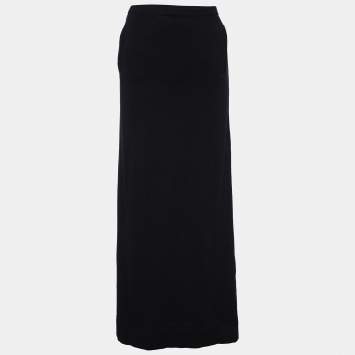 Pre Owned S'Max Mara Black Cashmere & Wool Maxi Skirt M