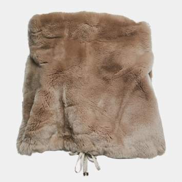 Pre Owned S'Max Mara Beige Rabbit Fur Cape One Size
