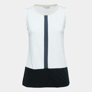 Pre Owned S'Max Mara White Cotton Knit Sleeveless Top M