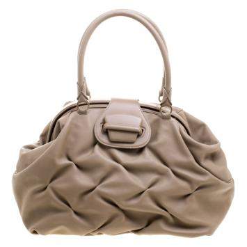 Pre Owned Symthson Beige Leather Nancy Top Handle Bag