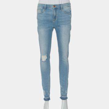 Pre Owned Sneak Peek Blue Denim Distressed Skinny Jeans M