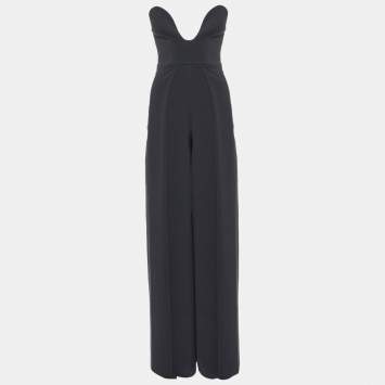 Pre Owned Solace London Black Crepe The Anelli Strapless Jumpsuit XS