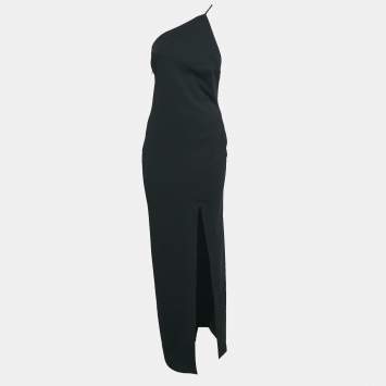 Pre Owned Solace London Black Jersey One shoulder The Petch Maxi Dress M