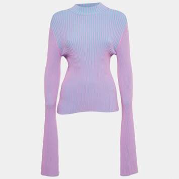 Pre Owned Solace London Purple Dania Rib Knit Top M