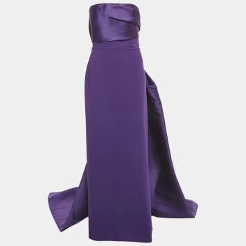 Solace London Purple Gabardine Kinsley Maxi Dress M