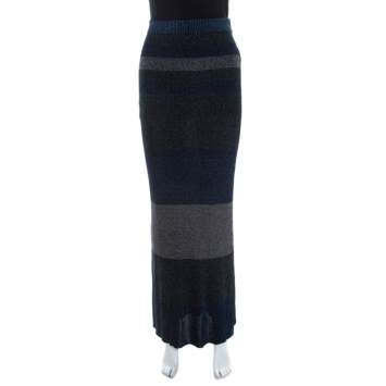Pre Owned Sonia Rykiel Multicolor Metallic Striped Maxi Skirt S