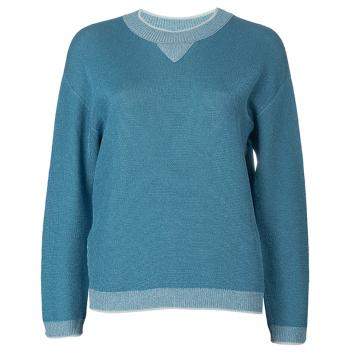 Pre Owned Sonia Rykiel Blue Shimmer Sweater S