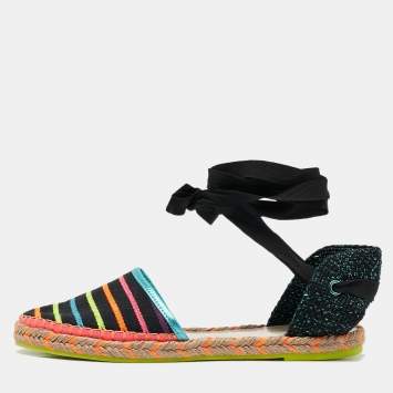 Pre Owned Sophia Webster Multicolor Fabric New Juana Ribbon Espadrille Flats Size 40