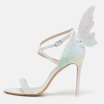 Pre Owned Sophia Webster Talulah Size 37.5 Multicolor Leather Ankle Strap Sandals