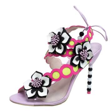 Pre Owned Sophia Webster Multicolor Leather and PVC Amazona Sandals Size 41