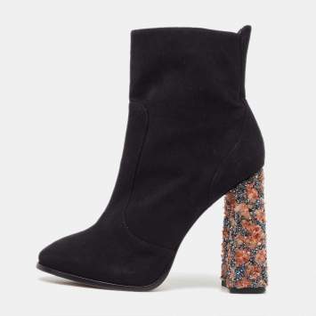 Pre Owned Sophia Webster Black Suede Felicity Ankle Boots Size 41.5