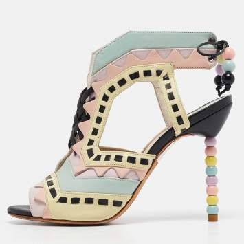 Pre Owned Sophia Webster Multicolor Leather Riko Lace Up Sandals Size 37